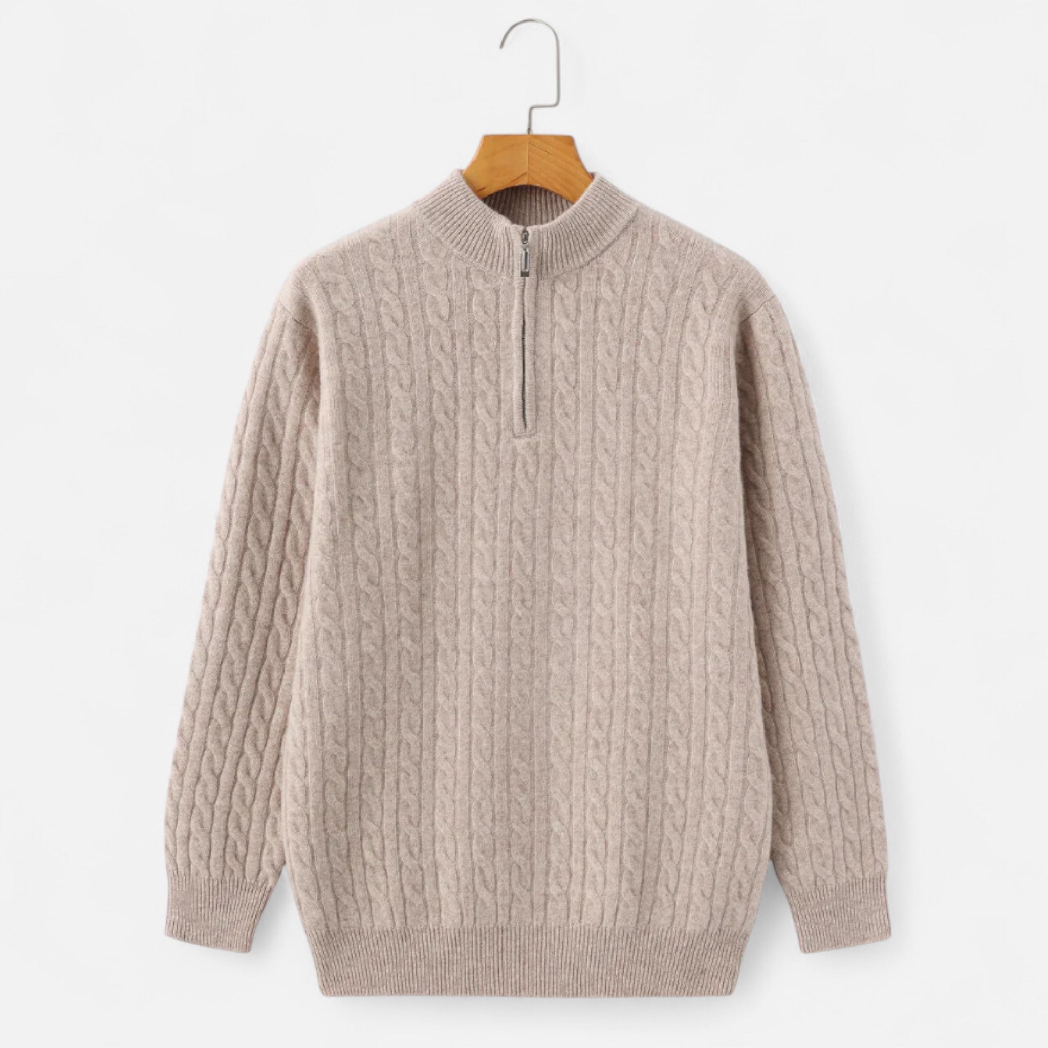 AVANTI – MEN’S CASHMERE WOVEN HALF ZIP