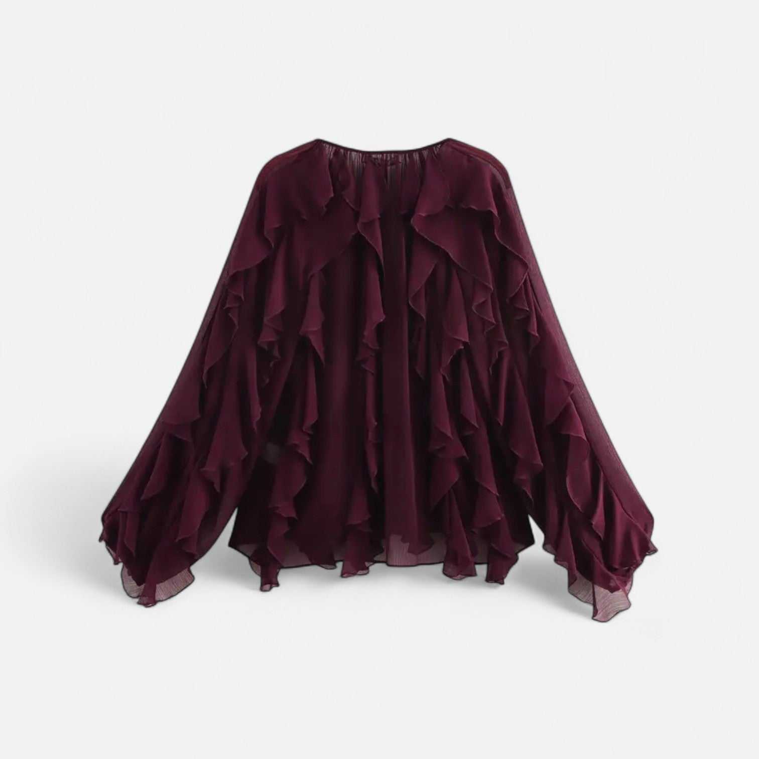 AVANTI – WOMEN'S SHEER RUFFLE BLOUSE