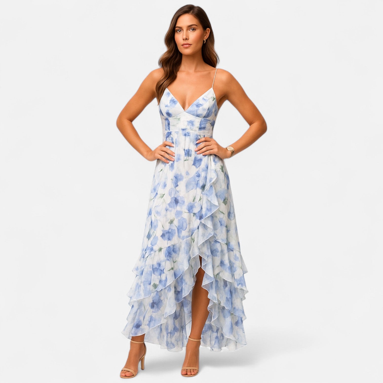 AVANTI – WOMEN'S FLORAL RUFFLE MAXI DRESS