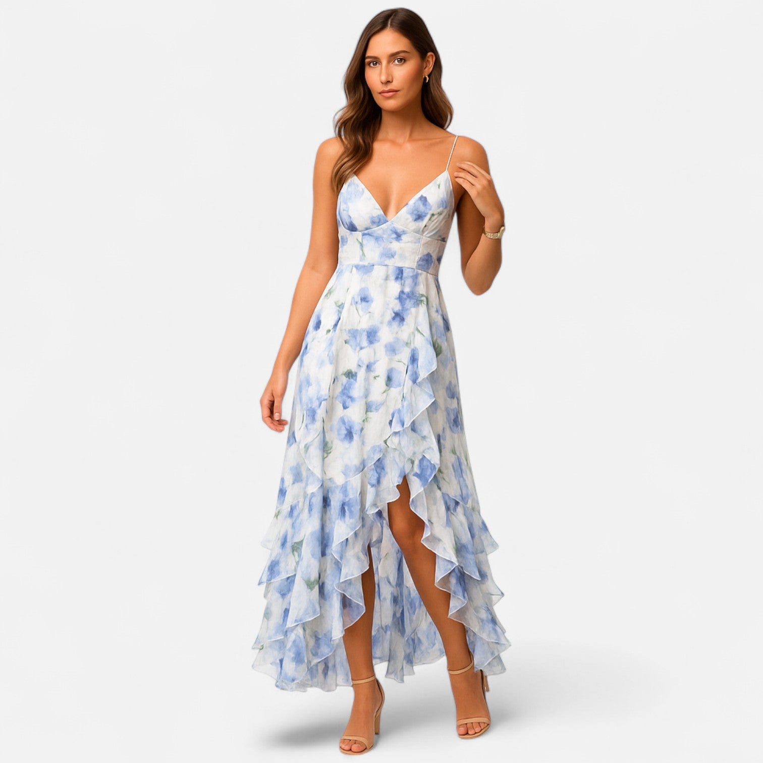 AVANTI – WOMEN'S FLORAL RUFFLE MAXI DRESS