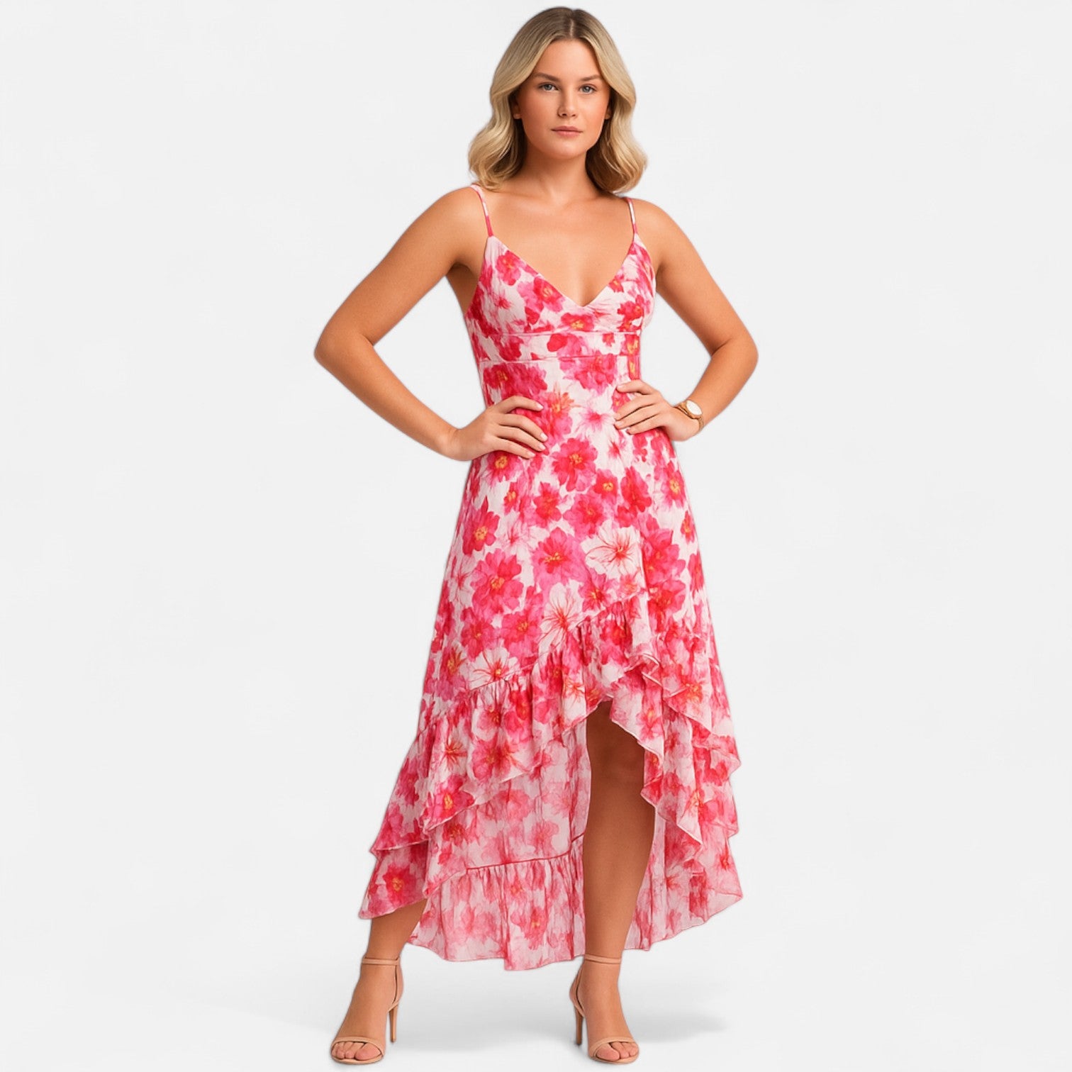 AVANTI – WOMEN'S FLORAL RUFFLE MAXI DRESS