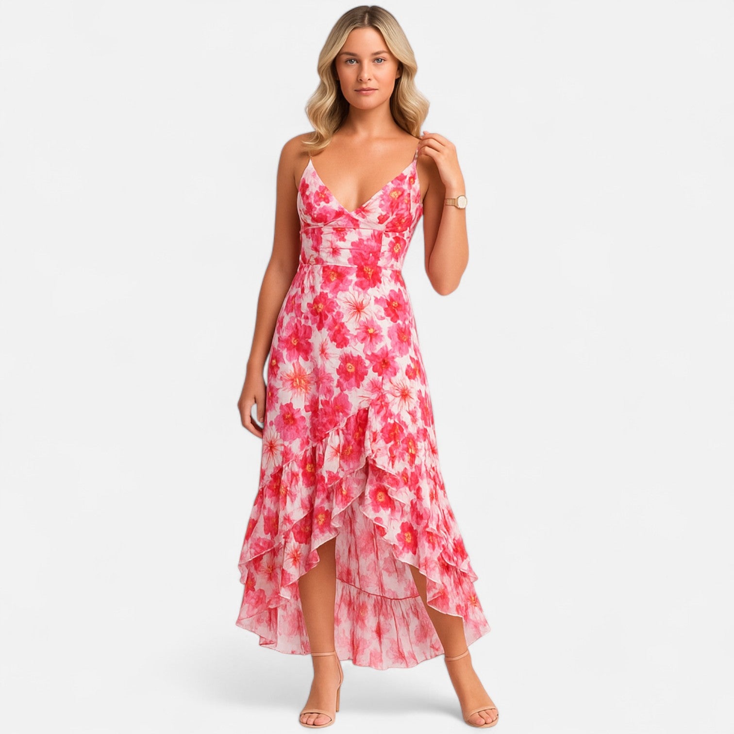 AVANTI – WOMEN'S FLORAL RUFFLE MAXI DRESS