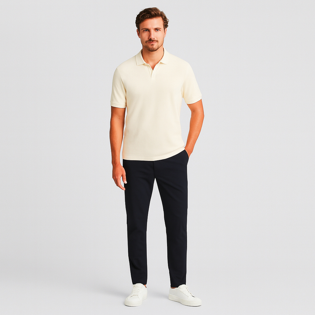 AVANTI – MEN'S WOOLEN STRUCTURE POLO T-SHIRT