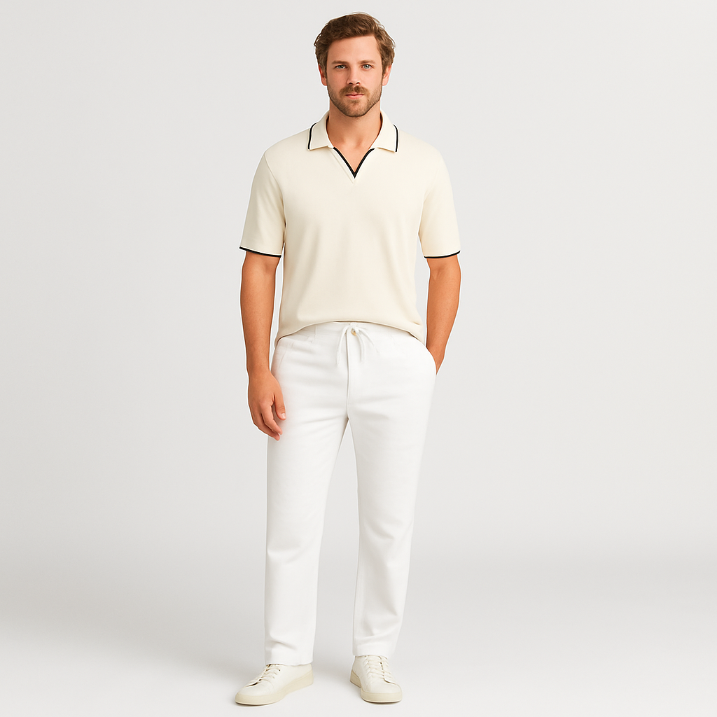 AVANTI – MEN'S COTTON & LINEN BLEND DRAWSTRING PANTS
