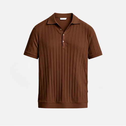 AVANTI – MEN'S VERTICAL STRIPED BUTTON UP POLO