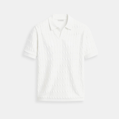 AVANTI – MEN'S PREMIUM V-NECK CABLE KNIT POLO