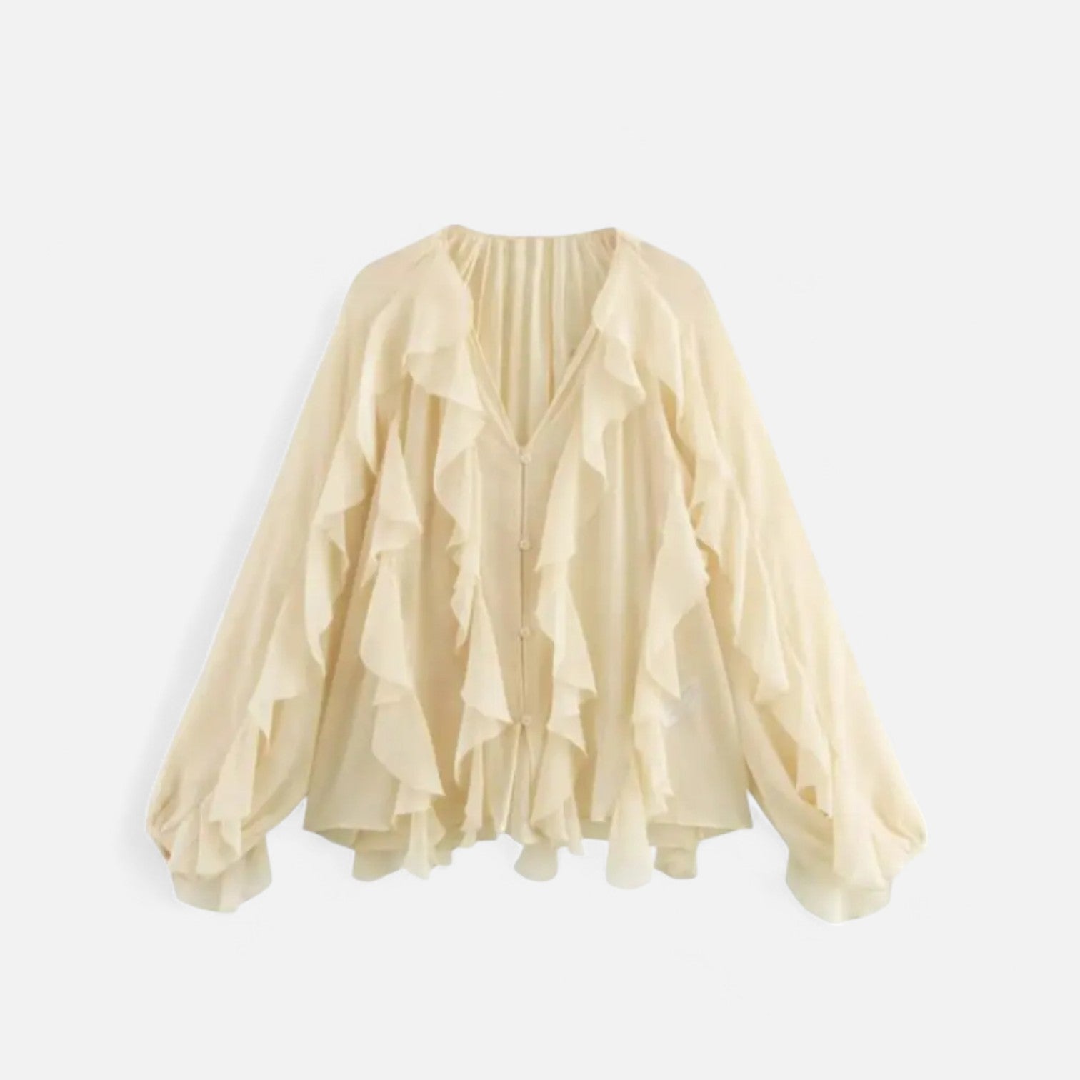 AVANTI – WOMEN'S SHEER RUFFLE BLOUSE