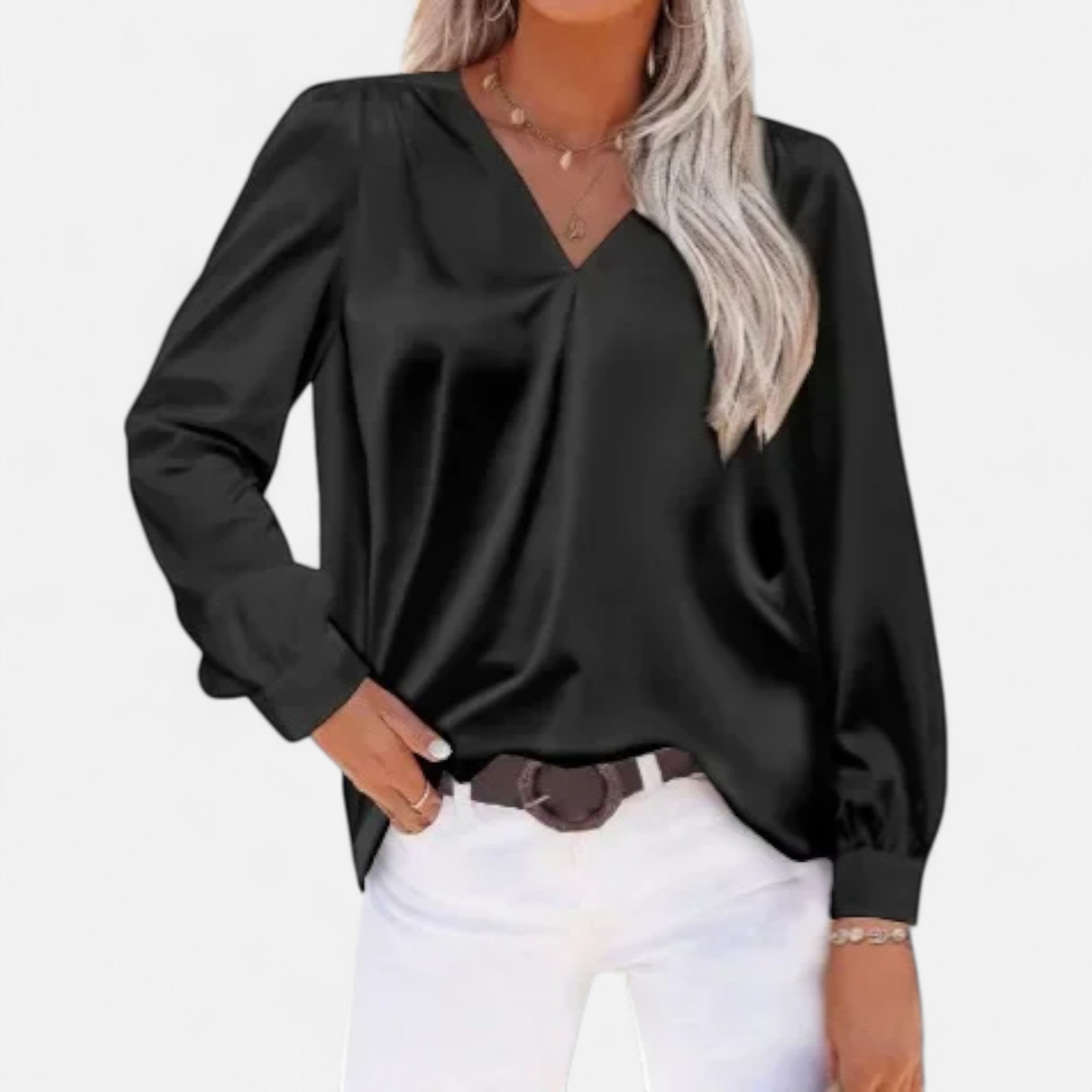 AVANTI – WOMEN'S SATIN LONG SLEEVE BLOUSE