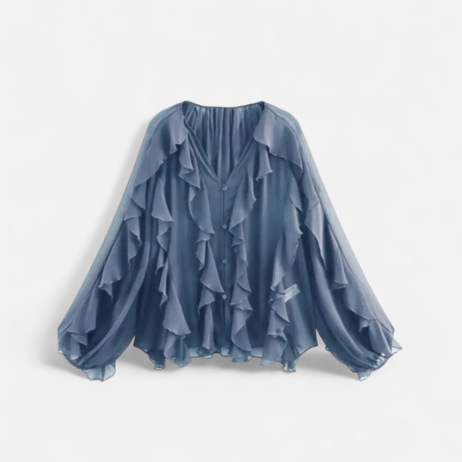 AVANTI – WOMEN'S SHEER RUFFLE BLOUSE