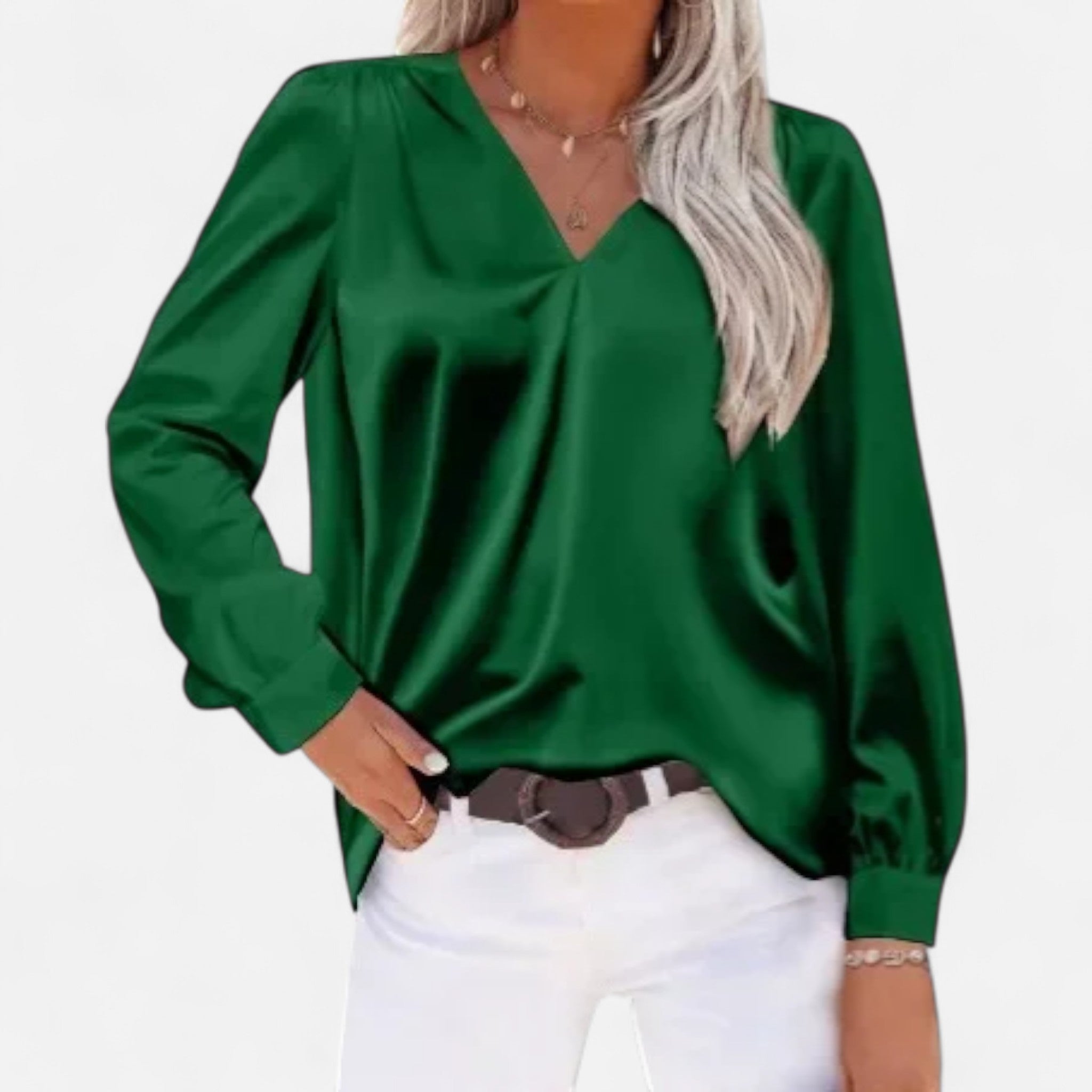AVANTI – WOMEN'S SATIN LONG SLEEVE BLOUSE