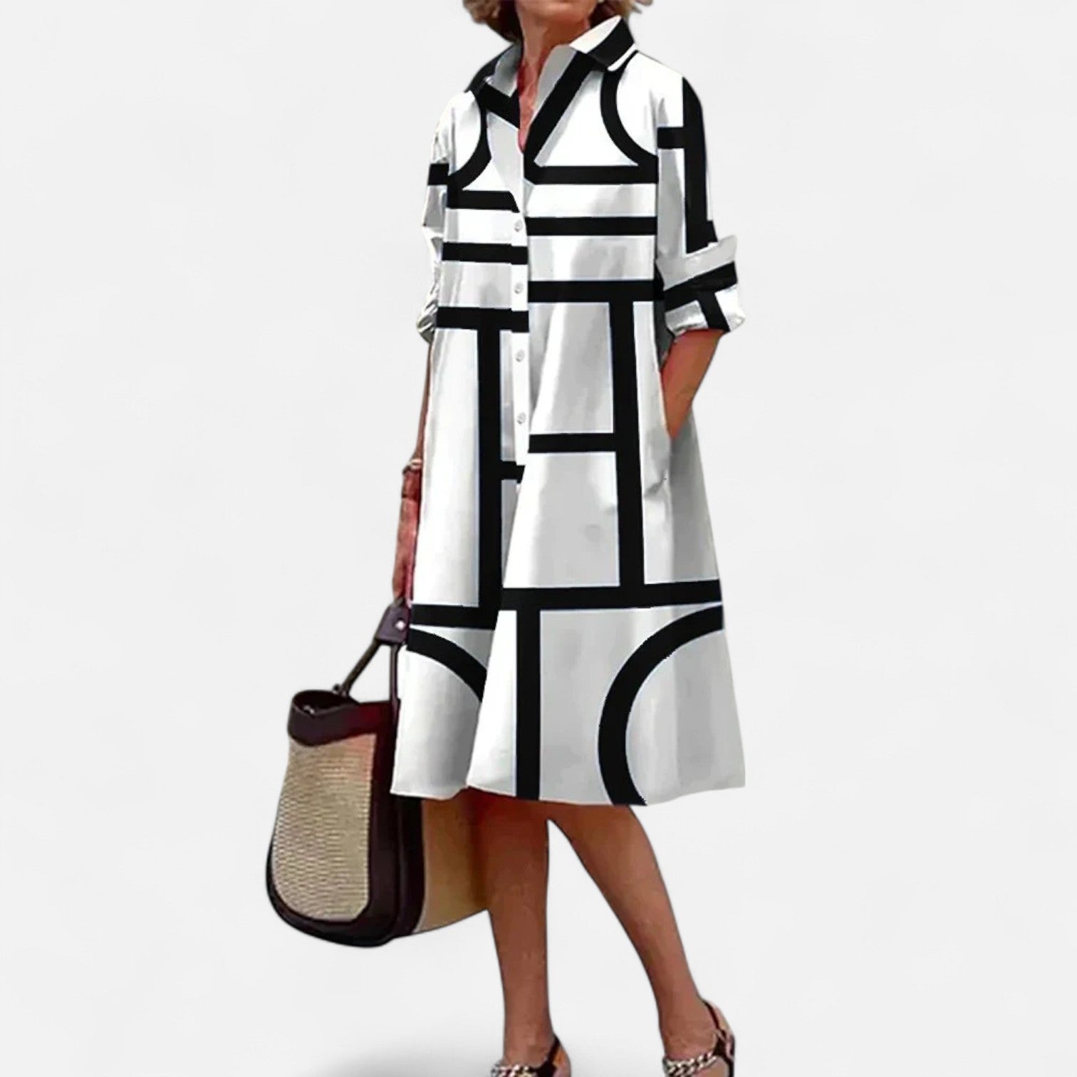 AVANTI – WOMEN'S GEOMETRIC MIDI DRESS