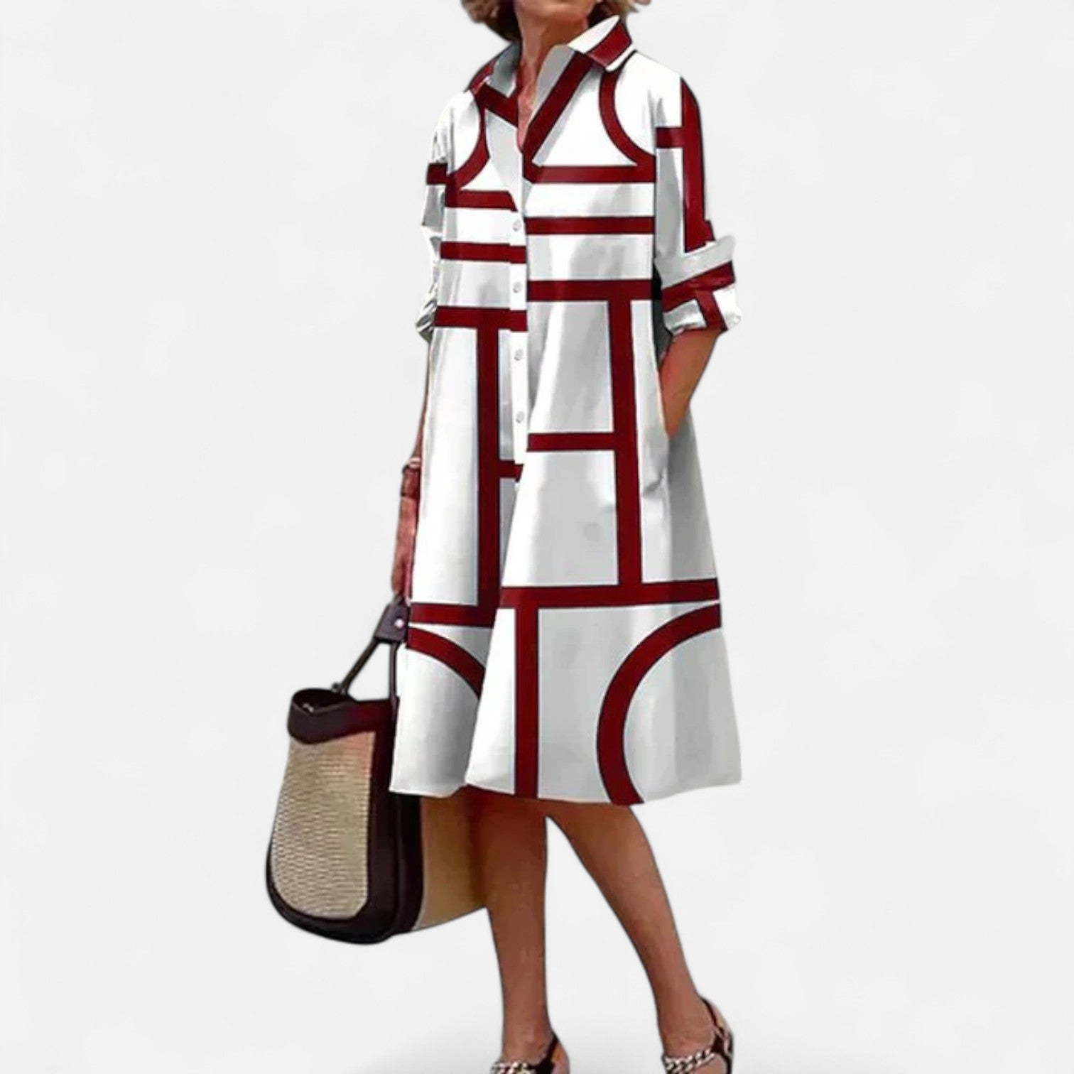 AVANTI – WOMEN'S GEOMETRIC MIDI DRESS