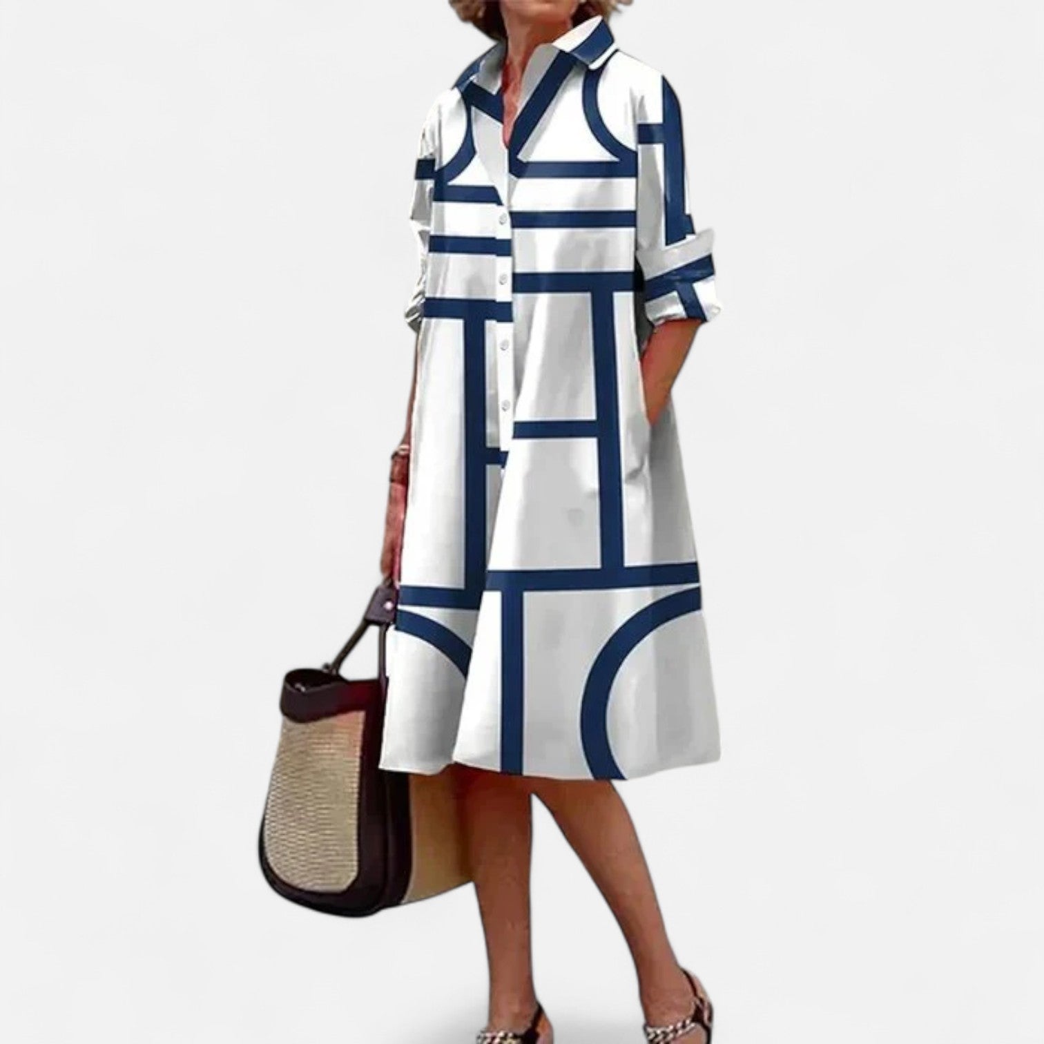 AVANTI – WOMEN'S GEOMETRIC MIDI DRESS