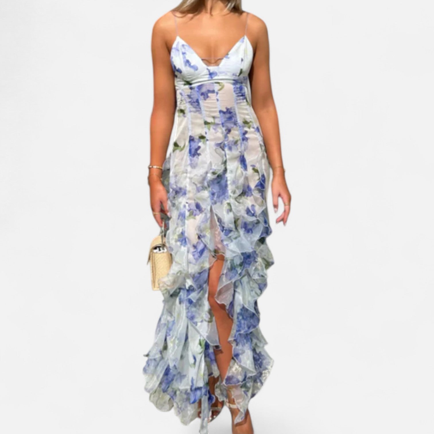 AVANTI – WOMEN'S FLORAL RUFFLE MAXI DRESS