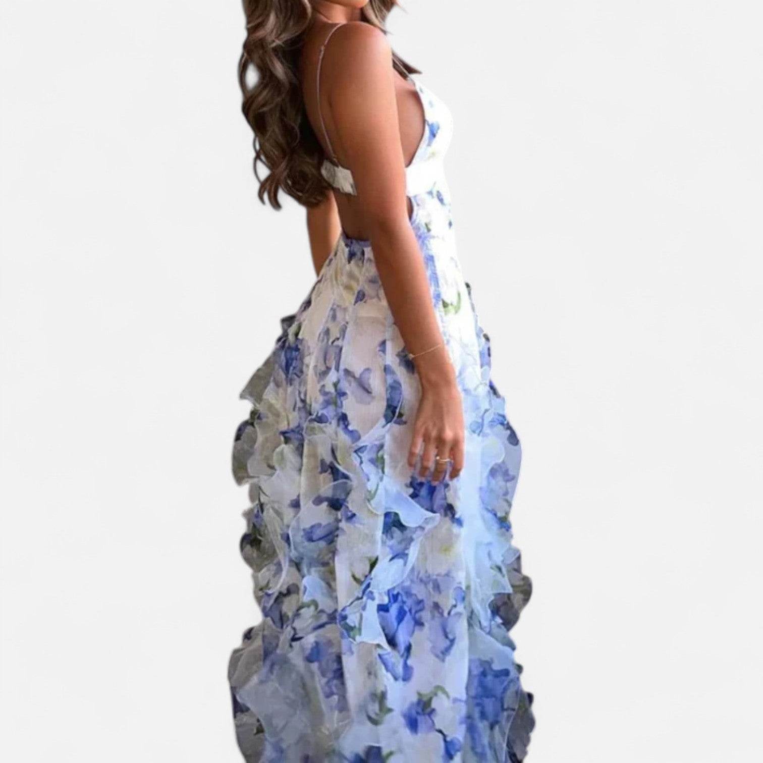 AVANTI – WOMEN'S FLORAL RUFFLE MAXI DRESS