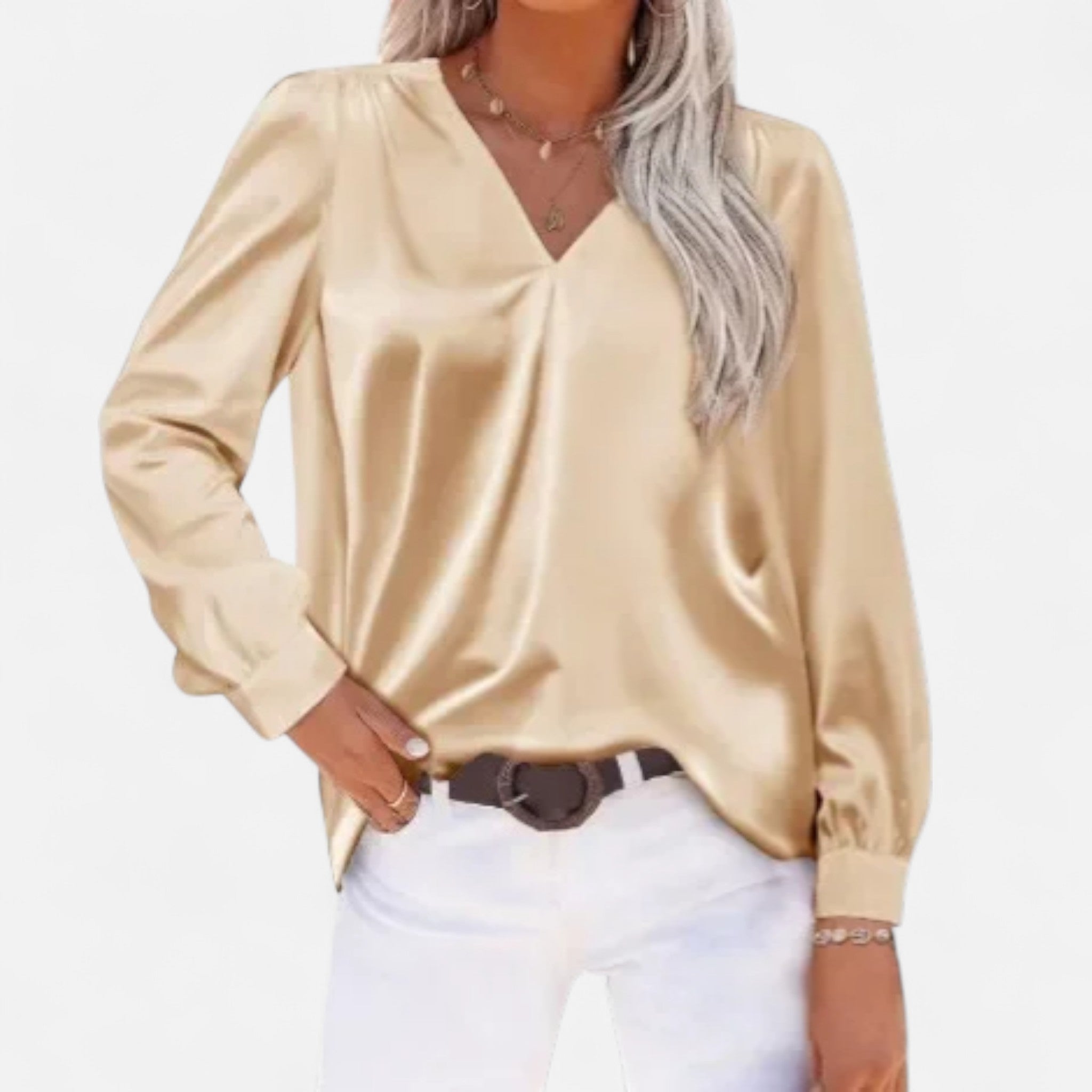 AVANTI – WOMEN'S SATIN LONG SLEEVE BLOUSE