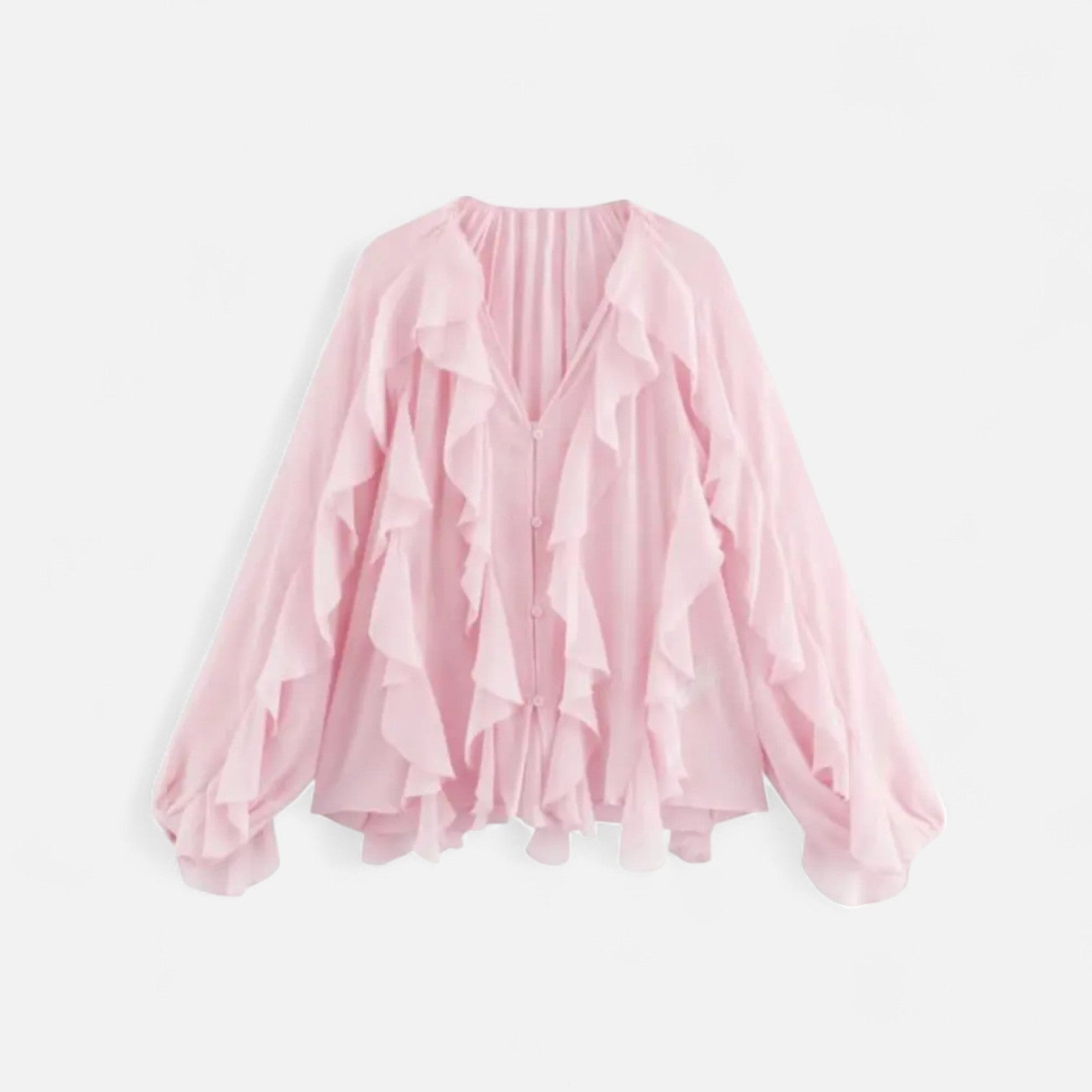 AVANTI – WOMEN'S SHEER RUFFLE BLOUSE