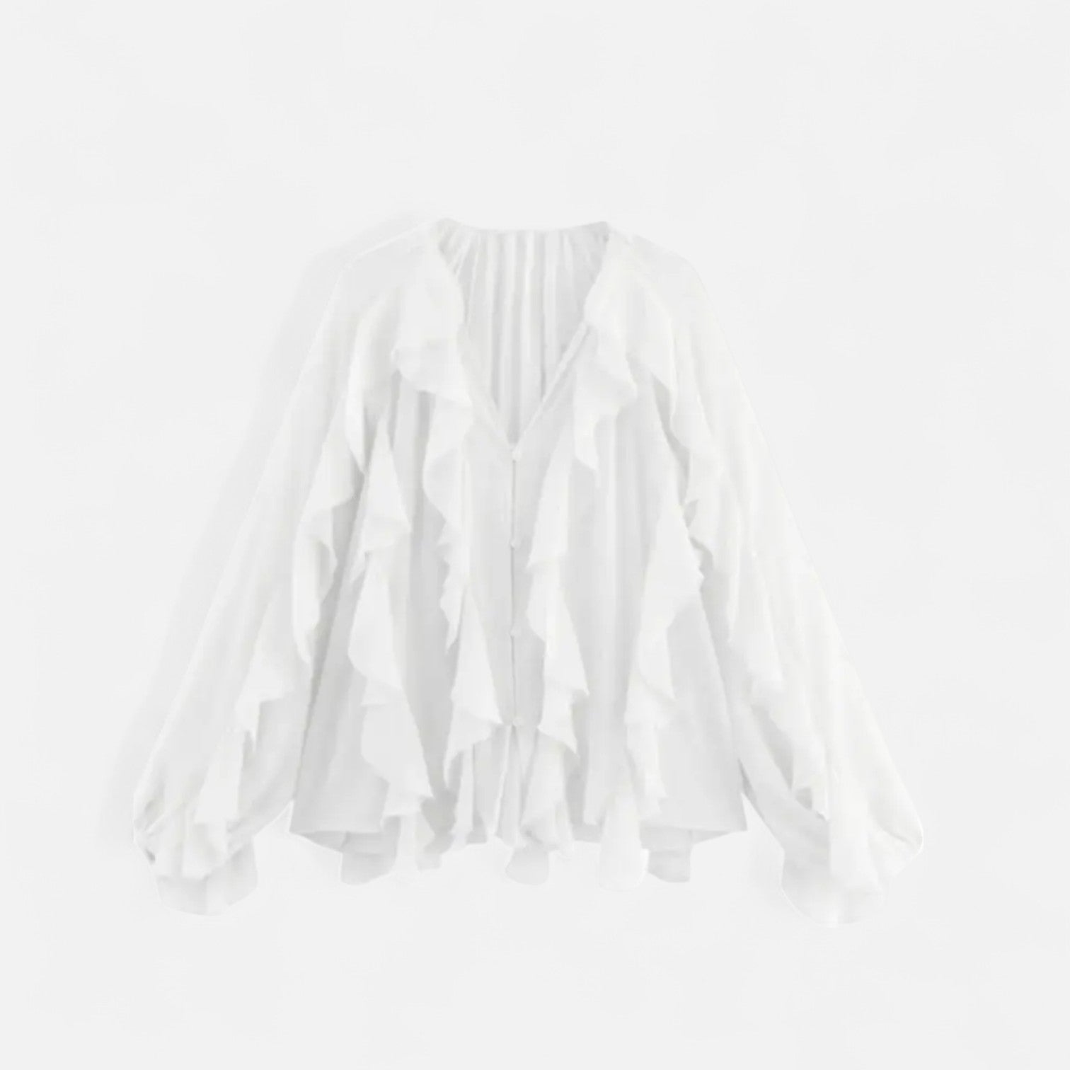 AVANTI – WOMEN'S SHEER RUFFLE BLOUSE
