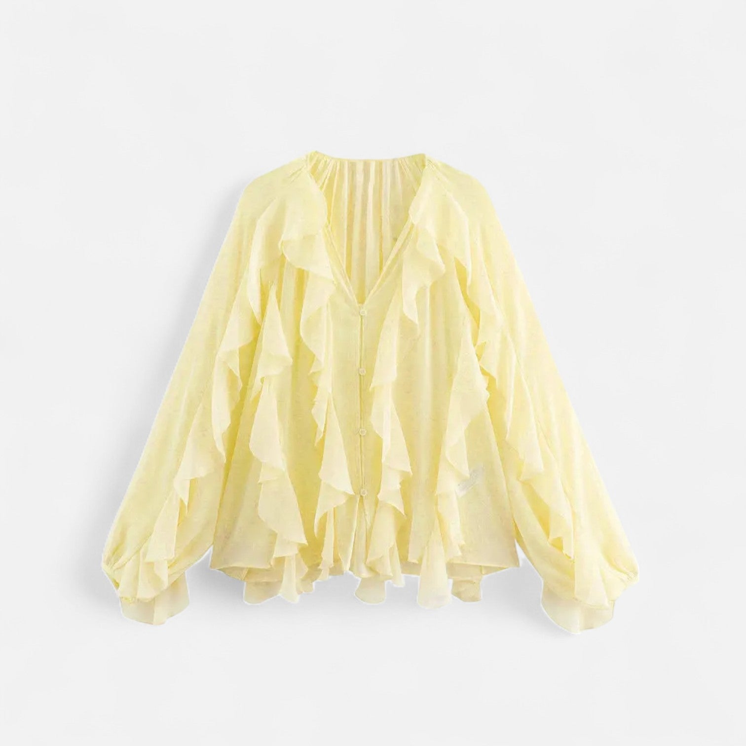 AVANTI – WOMEN'S SHEER RUFFLE BLOUSE