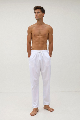 AVANTI –  MEN'S COTTON & LINEN BLEND DRAWSTRING PANTS