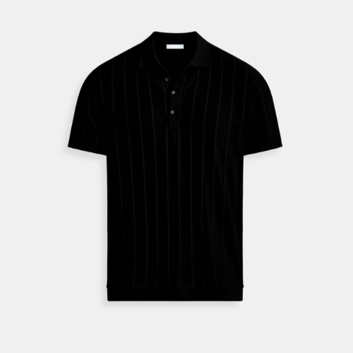 AVANTI – MEN'S VERTICAL STRIPED BUTTON UP POLO