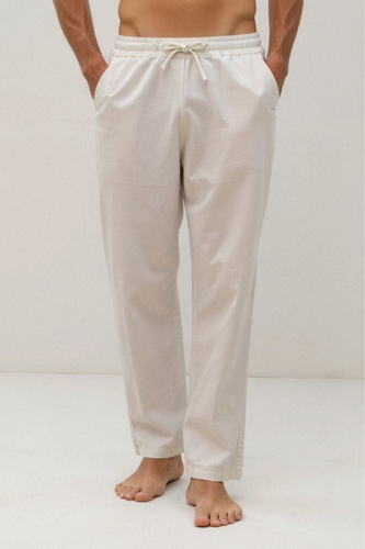 AVANTI –  MEN'S COTTON & LINEN BLEND DRAWSTRING PANTS