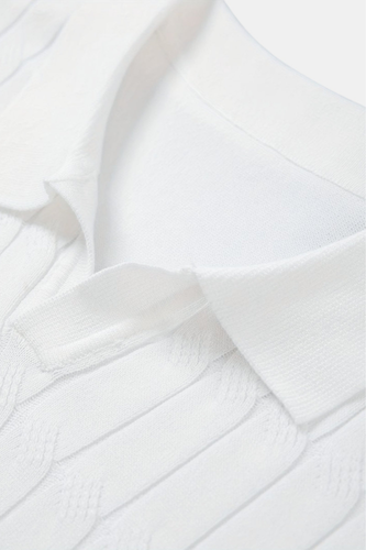 AVANTI – MEN'S PREMIUM V-NECK CABLE KNIT POLO